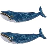 SOFFEE DESIGN Set of 2 Vintage Metal Cabinet Knob Dresser Drawer Pulls with Blue Whale Shape, Dis...