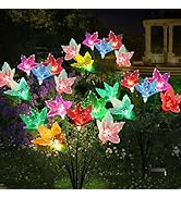 Adecorty Solar Garden Lights Swaying Solar Lights Outdoor Decorative Waterproof 3 Pack with 7 Col...