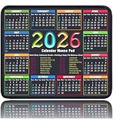2026 Calendar Mouse Pad with Holidays – 11.8"x9.8" Small Desk Mat | Portable Computer Mousepad fo...