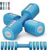 EAST MOUNT Adjustable Weight Dumbbells Set of 2, 8 in 1 Hand Weights for Women 2lb/3lb/4lb/5lb/6l...