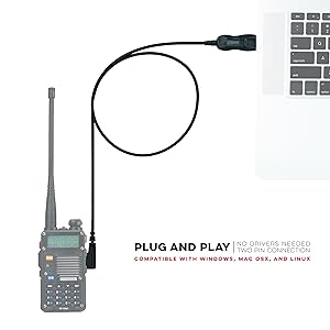 Plug and play no drivers needed baofeng programming cable 