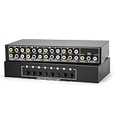 Zmmyld RCA Switch 8 in 1 Out Composite Video Audio AV Switcher Box, Plug &amp; Play 8-Way RCA AV Sele...