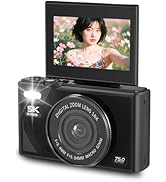 5K HD &amp; 75MP Digital Camera 18X Digital Zoom - WiFi Vlogging Camera for Photography &amp; Video, Auto...