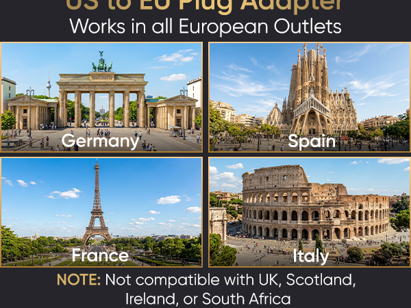 US to EU Plug Adapter