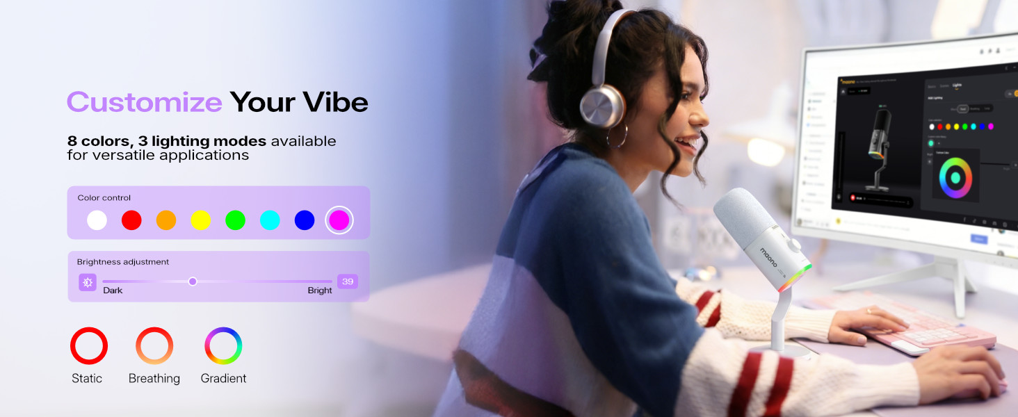 wireless usb gaming rgb microphone