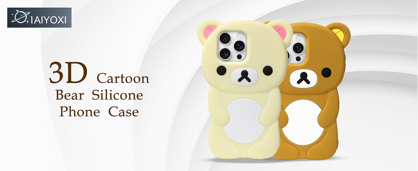 3D Cartoon Bear Silicone Phone Case