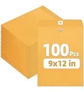 SUNEE Envelops, 9"x12" Brown Kraft Envelopes with Clasp Closure, 28-lb Paper Mailing Envelopes, 1...