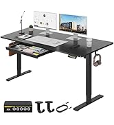 Gamork Electric Standing Desk with Drawers 48"x24" Adjustable Height Stand Up Desk with Lockable ...