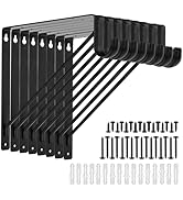APOCHON 8 Pack Heavy Duty Closet Shelf &amp; Rod Brackets 11 x 11 Inch, 300lbs Closet Shelf Bracket w...