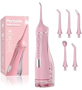Goopick Water Flosser for Teeth Cleaning, Cordless Portable Oral Irrigator 300ML, Rechargeable De...