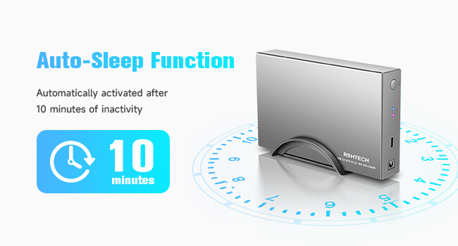 usb c sata hard drive enclosure with auto sleep