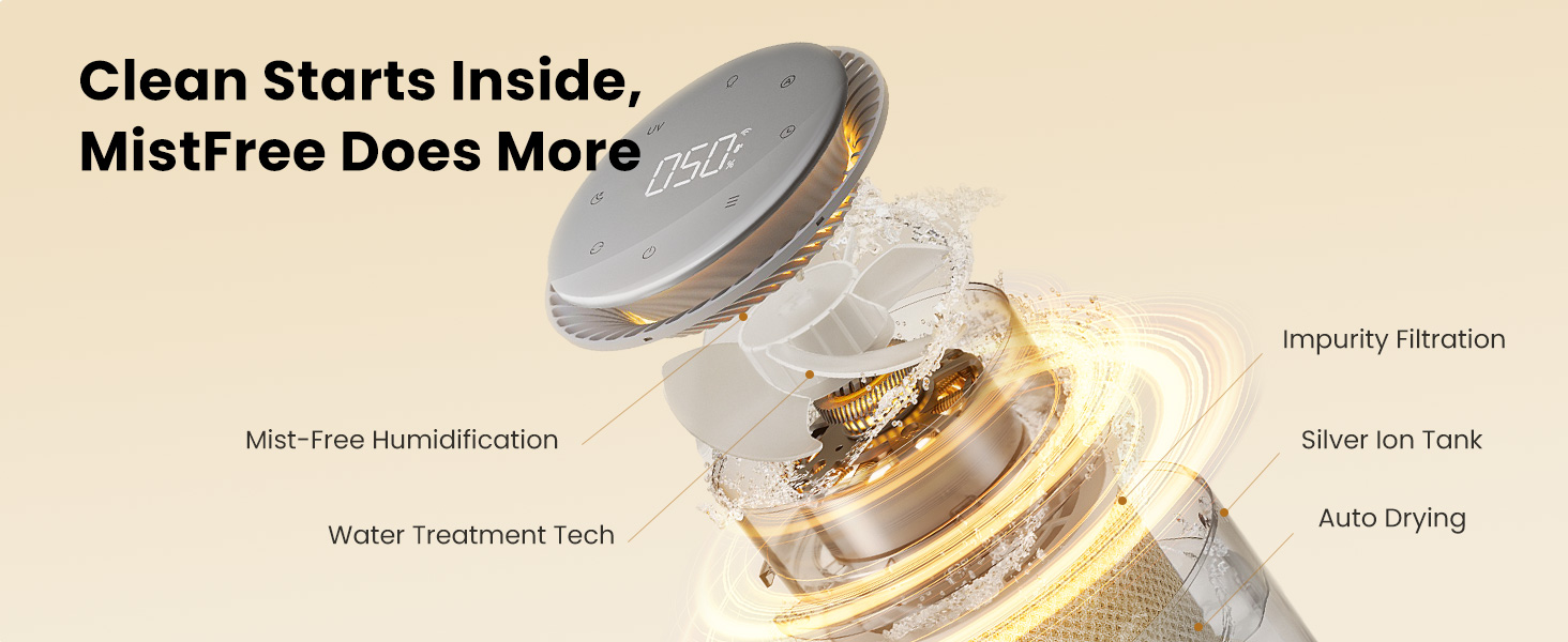 evaporative humidifier baby nursery cool mist small bedroom office desk dorm room easy clean home