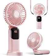 GOCKERA Portable Handheld Fan, 4200mAh Battery Operated Fan, 5 Speeds Personal Mini Fan with Base...