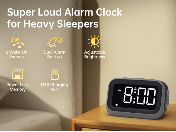 Super Loud Alarm Clock for Heavy Sleepers