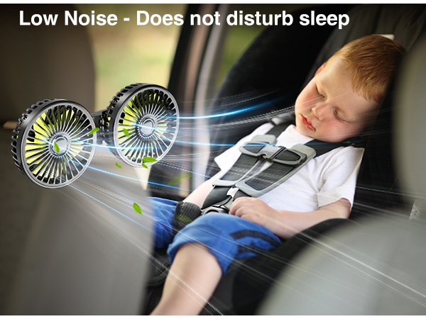 Dual head car fan