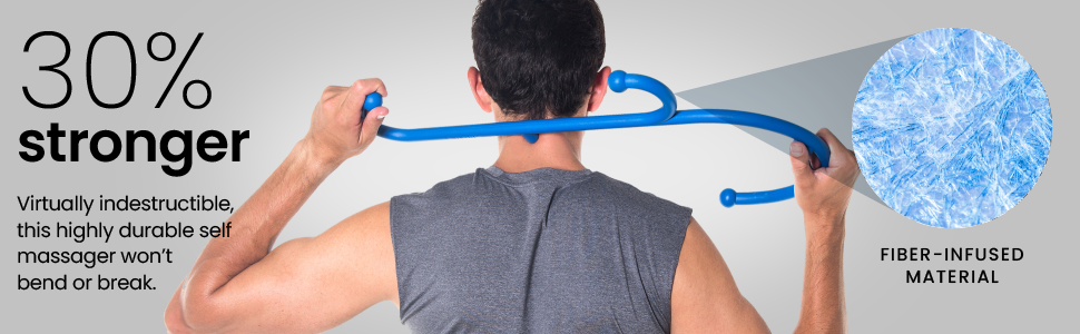 30% stronger because our massager is constructed of fiber-infused plastic.