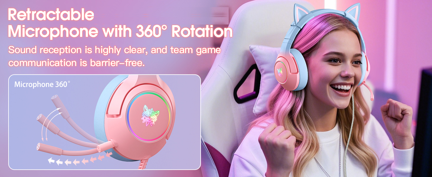Retractable, 360° rotating microphone