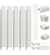 SUREPHON 4" 15 Ft Mini Split Line Set Cover, Lineset Cover Kit for Mini Split with Flexible Duct,...