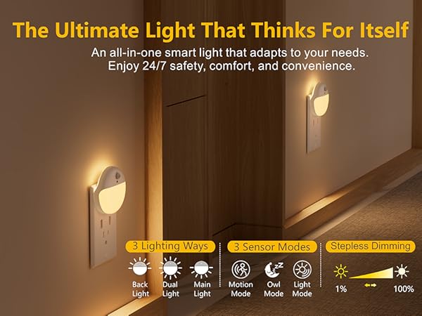 YUNLEX Warm White Motion Sensor Night Light