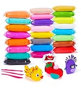EDIFON Magic Modeling Clay, 24 Colors with Sculpting Tools, Non-Toxic Self Drying Soft Clay for K...