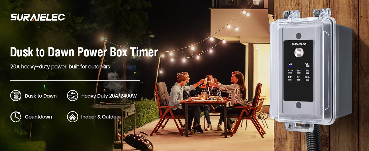 20a heavy duty hardwired dusk to dawn timer for outdoor lights