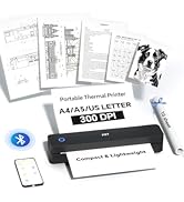 PRT Portable Printer Wireless for Travel, Thermal Inkless Small Bluetooth Mobile Printer, Support...