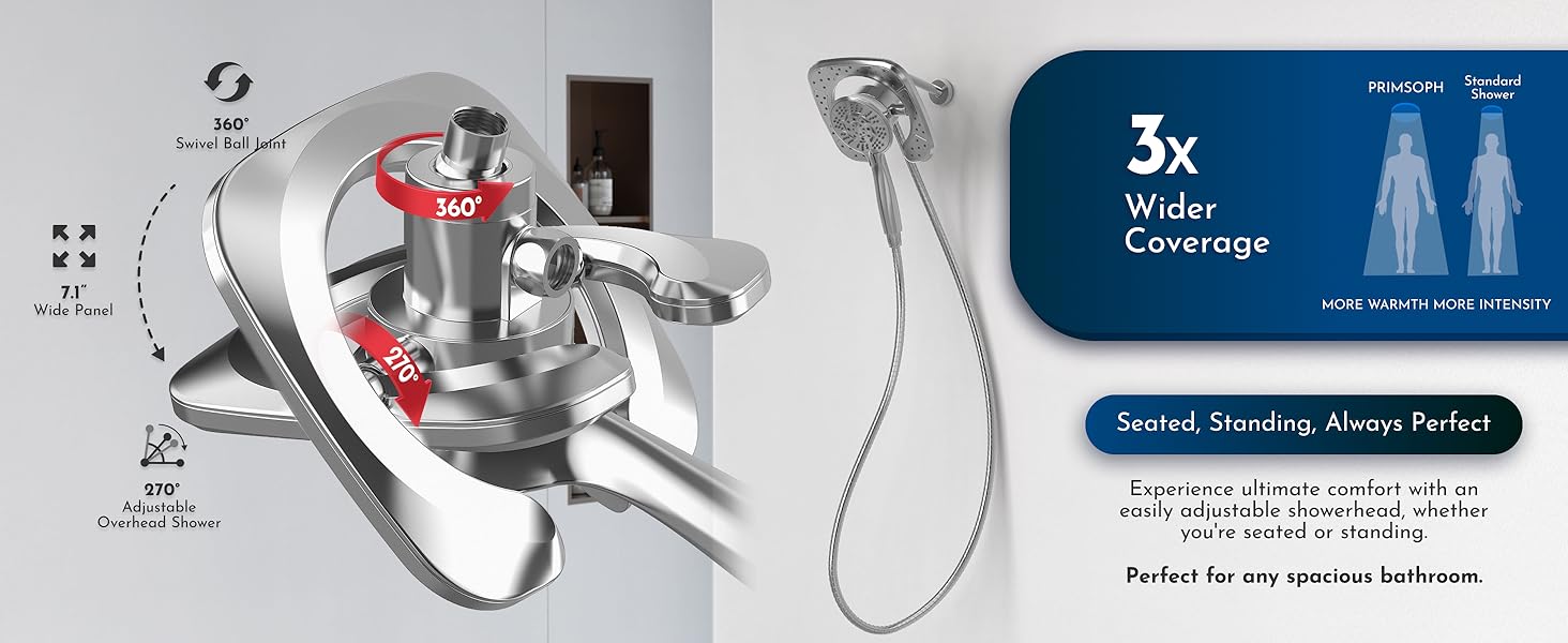 Magnetic Detachable Shower head with handheld Spray Self-Cleaning Nozzles high pressure