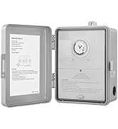 SURAIELEC Mechanical Pool Timer, 40 AMP 120V 2HP, 24 Hour Heavy Duty Timer Switch for Pool Pump, ...