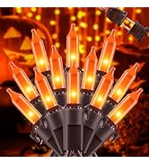 YOUNGAR Orange Halloween Lights, Clear Christmas Lights Outdoor,13FT 50 Approved Christmas String...