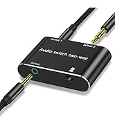 3.5mm Stereo Audio Switcher (1 in 2 Out /2 in 1 Out) 2 Port 3.5mm Aux Audio Switch with 3.5mm Aud...