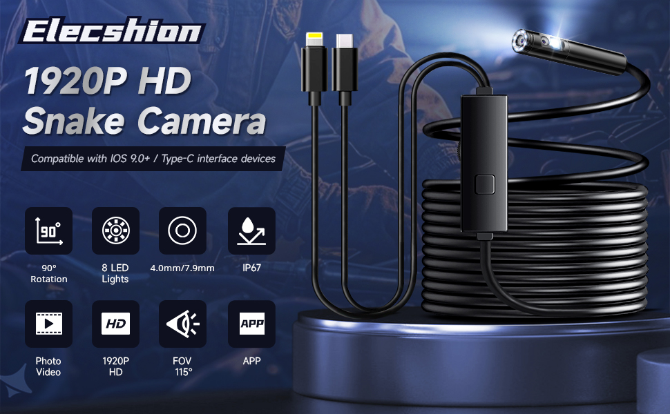 Endoscope camera with light