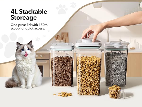 stackable pet food storage container