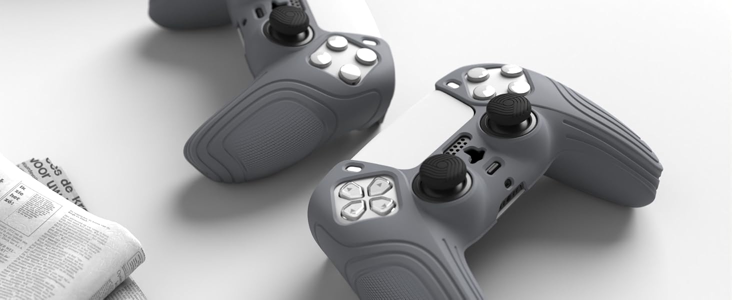 Samurai Edition Passion Red Anti-Slip Controller Silicone Skin for ps5, Ergonomic Soft Rubber