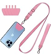 CACOE Phone Lanyard 2 Pack-1× Adjustable Neck Strap,1× Wrist Strap,4× Pads,Universal Crossbody Ce...