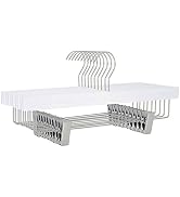 20 Luxury Ultra Thin Space Saving Wooden Clothes Hanger with Squared Pant Bar Best for Shirts, Bl...
