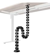 PEGZONE Under Desk Cable Management Spine, Flexible Cable Snake Organizer for Standing Desk, Scre...