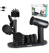 HAUSHOF Electric Spin Scrubber, Cordless Cleaning Brush with 8 Replaceable Heads and 3 Speeds for...