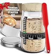 Benicci Sourdough Starter Jar Kit, Glass, Transparent | 31.8 oz | Reusable, Easy to Use &amp; Clean