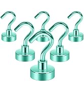 Neosmuk Magnetic Hooks, 25 lb+ Heavy Duty Earth Magnets with Hook for Refrigerator, Extra Strong ...