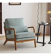 Karl home Mid-Century Modern Accent Chair, Living Room Chairs with Pillow Corduroy Upholstered Lo...