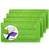 HAKFHSD 4-Pack Reusable Mop Pads, Wet Spray Mop Refill Pads- Compatible with Swiffer Wet Jet Mop-...