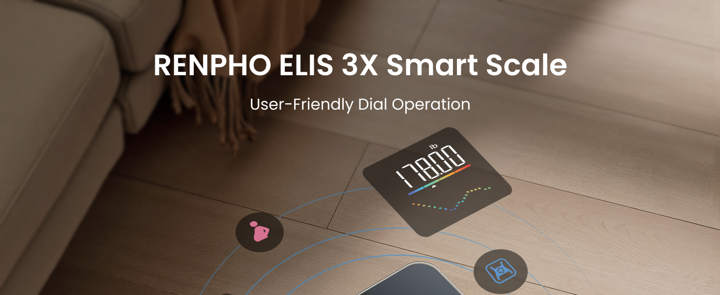 Smart Scale for Body Weight, Weight Scale with VA Large Display for BMI, Body Fat, Muscle Mass