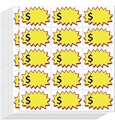 300 Pcs Garage Sale Stickers, (2"x3") Removable Adhesive Yard Sale Price Stickers with Space to W...