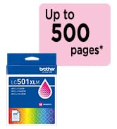 Brother Genuine LC501XLM Magenta High Yield Ink: Up to 500 pages*