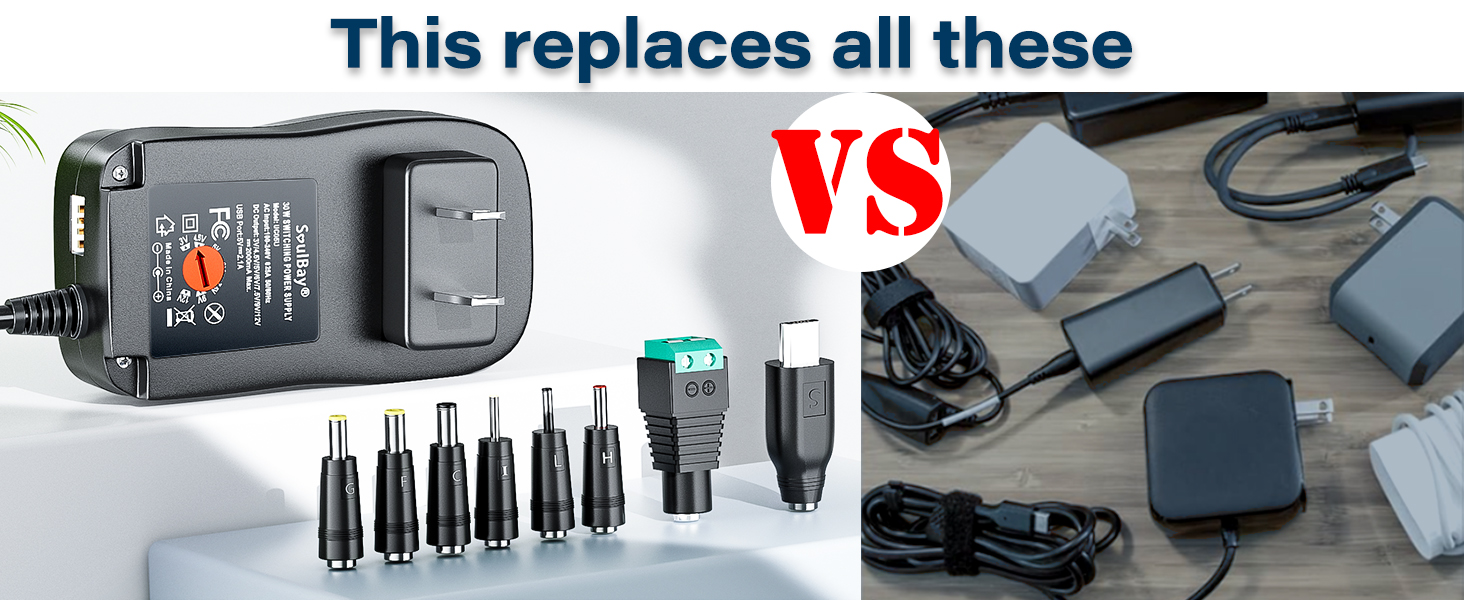 ac adapter 12v 5v 9v 3v 4.5v 6v 7.5v