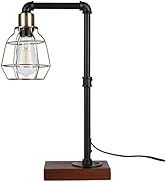CONCA Steampunk Table lamp, Industrial Table lamp, Rustic Edison Light Bulb, cage Shade Table lam...