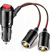 Car Cigarette Lighter Splitter, 12v Splitter Adapter for Car,Supports Fast Charging,1 to 2 Car Ci...