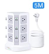 Surge Protector Power Strip Tower, KOOSLA 16.4 FT Extra Long Cord Flat Plug - [15A 1500J] Heavy-D...