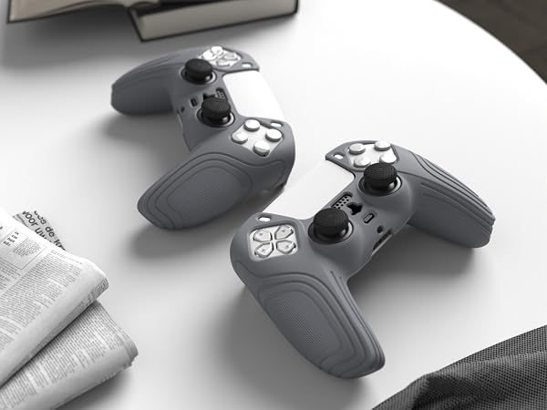 Samurai Edition Passion Red Anti-Slip Controller Silicone Skin for ps5, Ergonomic Soft Rubber
