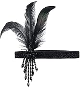 BABEYOND 1920s Flapper Headpiece Roaring 20s Feather Headband Roaring 20s Gatsby Hair Accessories